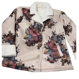 New Small Floral Coat Indigo Thread